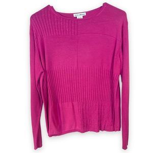 Kevo Collection Women's L Pink Silk/Cotton Knit Pullover Long Sleeve Sweater